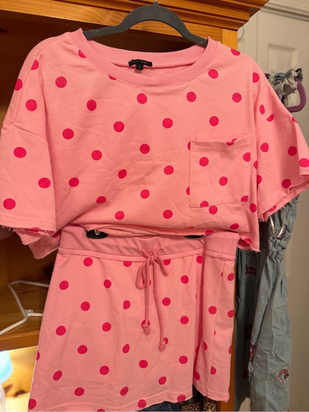 Pink Polka Dot Short Set